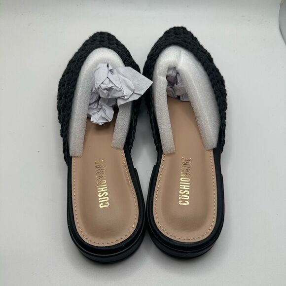 CUSHIONAIRE Women's Behold Woven Mule +Memory Foam 6.5 BLACK NEW - Picture 4 of 7